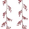 two artificial red berry garlands