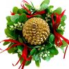 mistletoe candle ring and pine cone candle