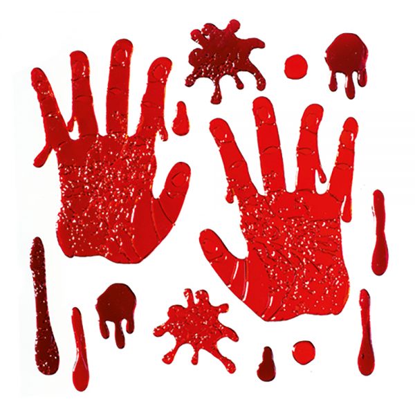 Gel Window Bloody Hands Stickers