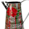 tartan jug with red Christmas poinsettia