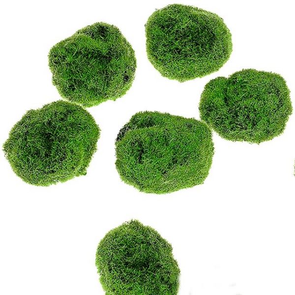 six artificial moss balls