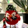 soft large Christmas robin with woolly hat