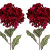 ruby red artificial silk hydrangea