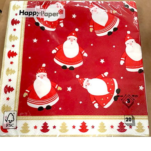 Red and Gold Santa Lunch Napkins