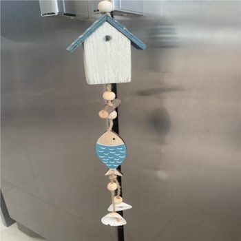 Beach Hut and Fish Nautical Hanging Decoration with Shells