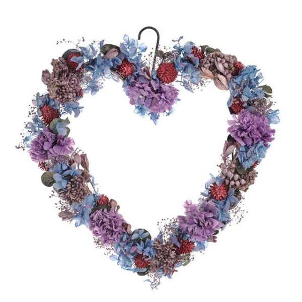 Artificial Forget-Me-Not Heart Wreath