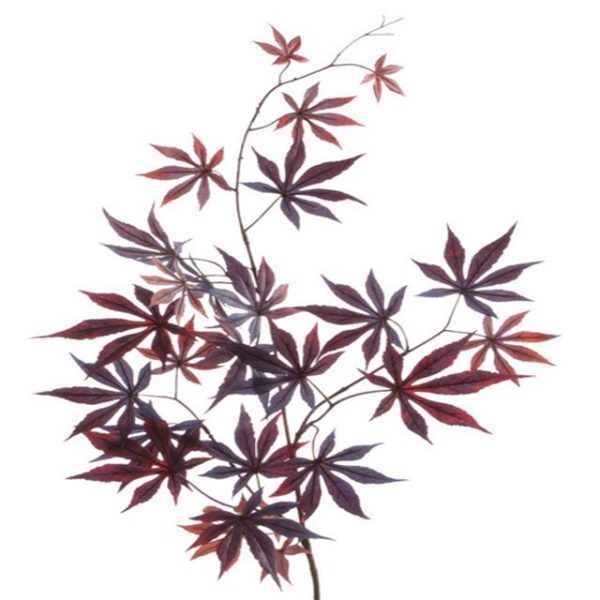 Artificial Japanese Red & Brown Maple Leaf Spray