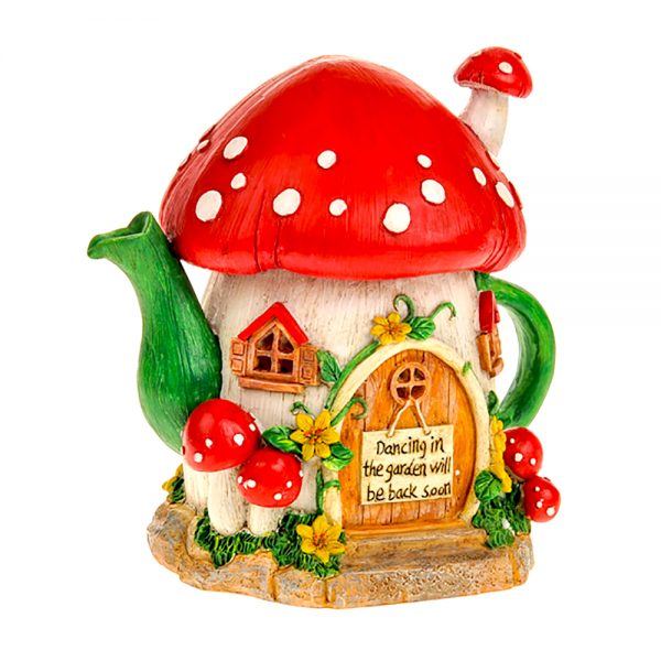 Secret Garden Solar Light up Teapot Toadstool Fairy House