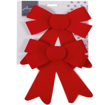 Red Velvet Christmas Gift Bows - Set of 2