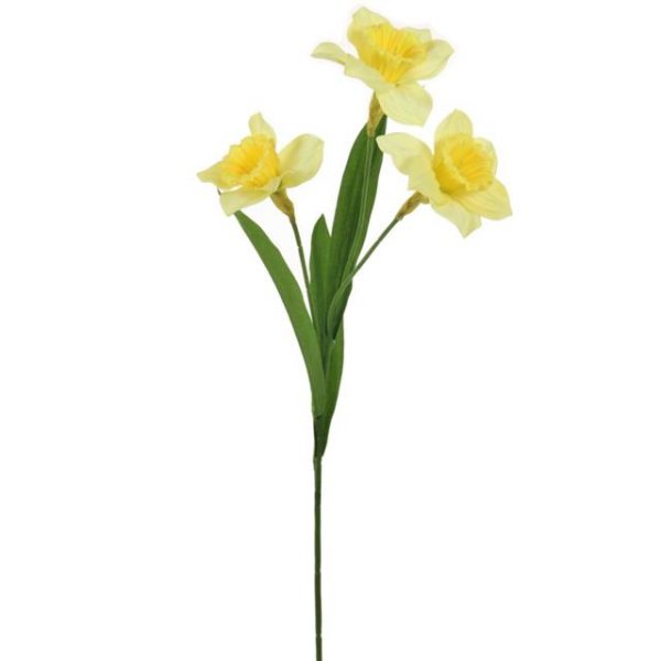 Artificial Flower Spring Daffodil Stem 3 Heads