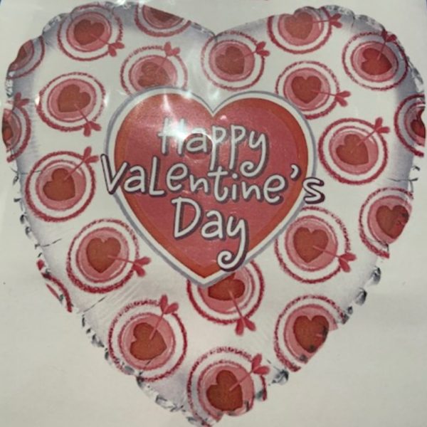 Happy Valentine's Day Heart Foil Helium Balloon - 45cm