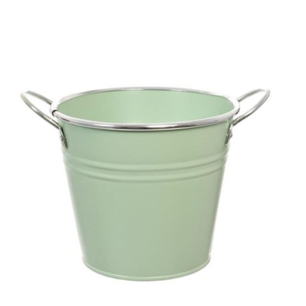 Green Metal Flower Bucket