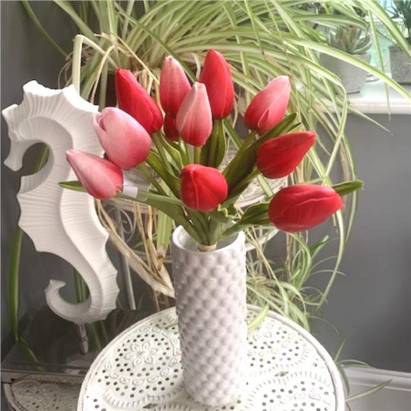 Artificial Flower Tulip Bundle in Red and Pink