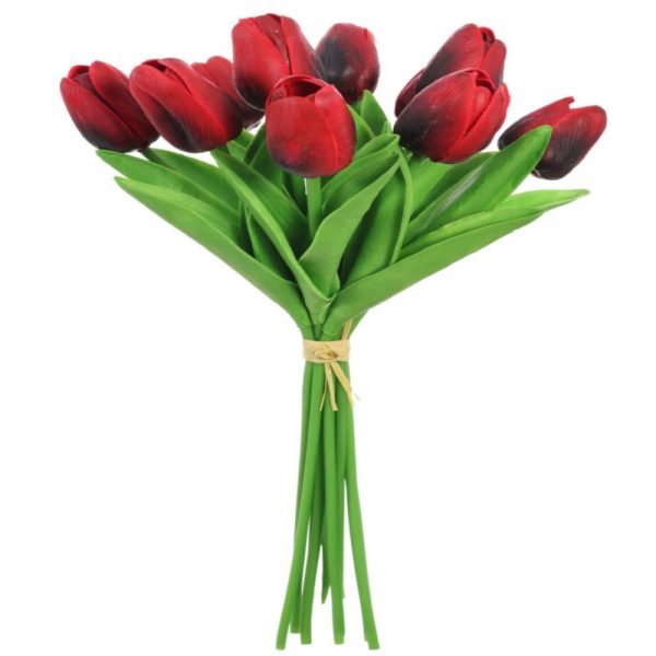 Artificial Flower Red Tulips Bunch