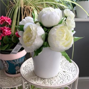 Artificial Potted Peony Arrangement