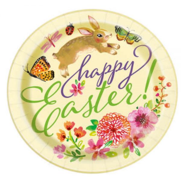 Floral Easter Bunny Paper Plates
