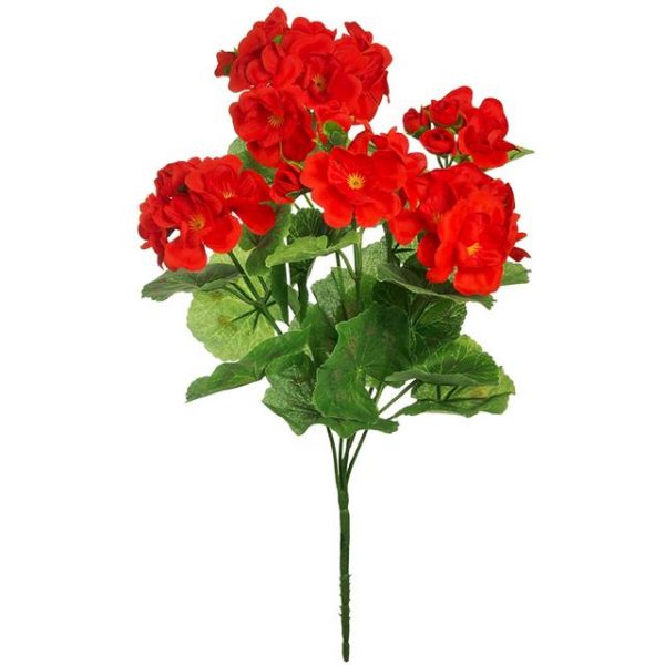Artificial Red Geranium Plant