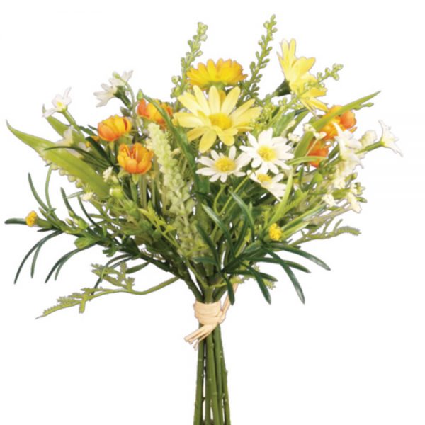 Artificial Daisy Blossom Bunch - Yellow and Orange