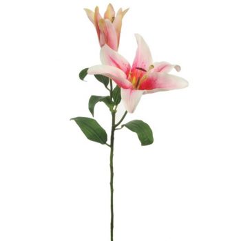 Artificial Pink Stargazer Lily - 2 headed