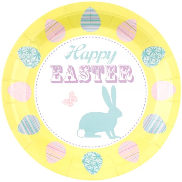 Happy Pack of 8 Easter Bunny Paper Plates