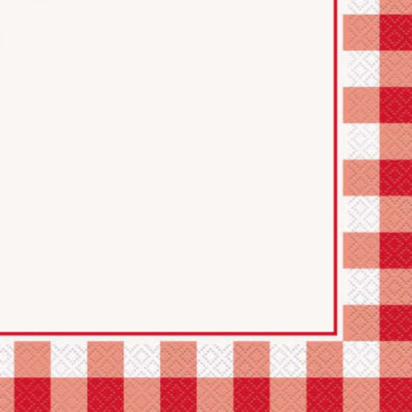 Red Gingham Summer Paper Napkins Pack of 16