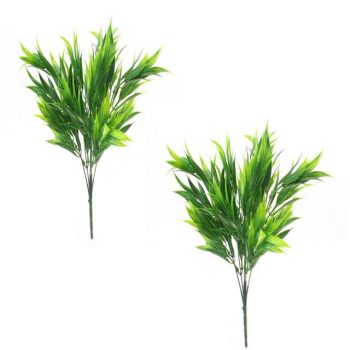 Set of 2 Artificial Green Grass Bush
