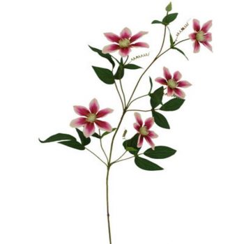 Artificial Pink White Clematis Spray