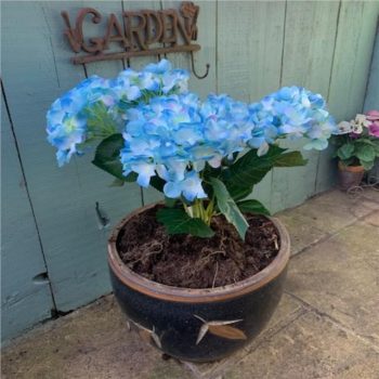 Artificial Large Hydrangea Bunch - Decorative Blue Flowers