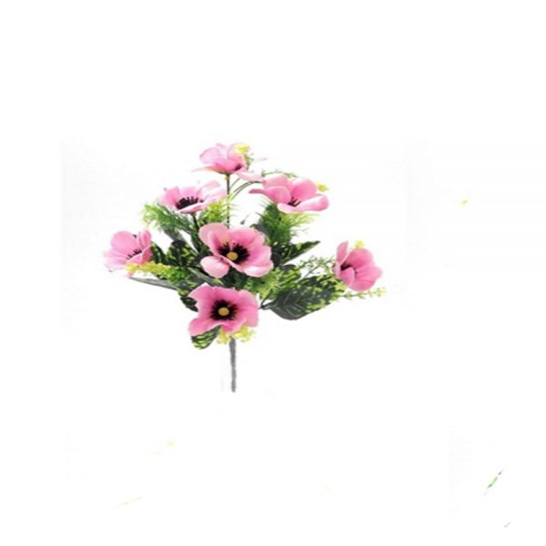 Artificial Pink Poppy Spring Bush
