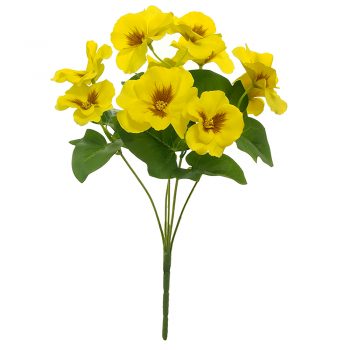 Artificial Yellow Pansy Bush