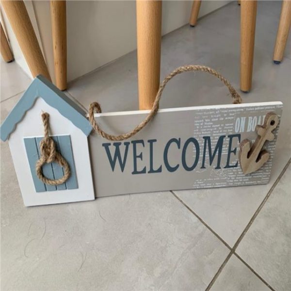 Nautical Welcome Sign with Anchor and Knot