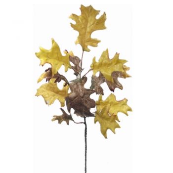 67cm Artificial Oak Leaf Spray with brown and yellow leaves