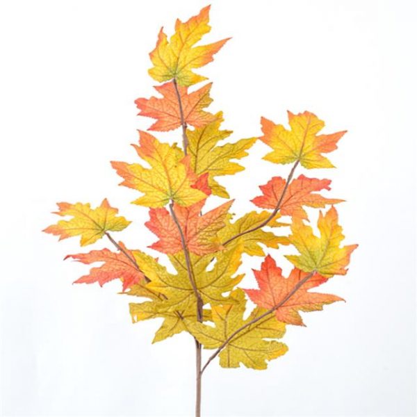 Artificial Maple Leaf Branch - Yellow Orange Green