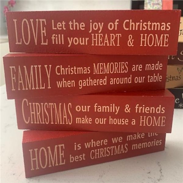 Set of 4 Christmas Message Word Blocks