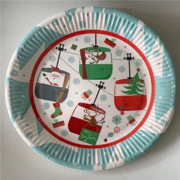 Festive Fun Christmas Scene Party Plates - Pack of 8