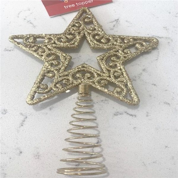 Gold Glitter Star Christmas Tree Topper