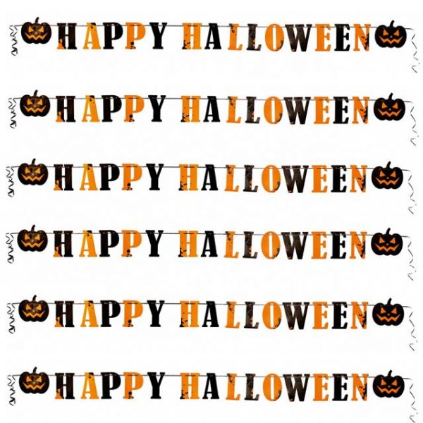 Happy Halloween Banner with Pumpkins