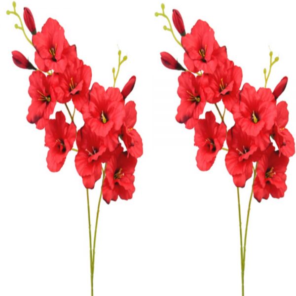 Pack of 2 Artificial Red Gladiolus Sprays