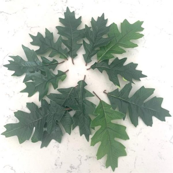Pack of 12 Artificial Green Giant Oak Leaves