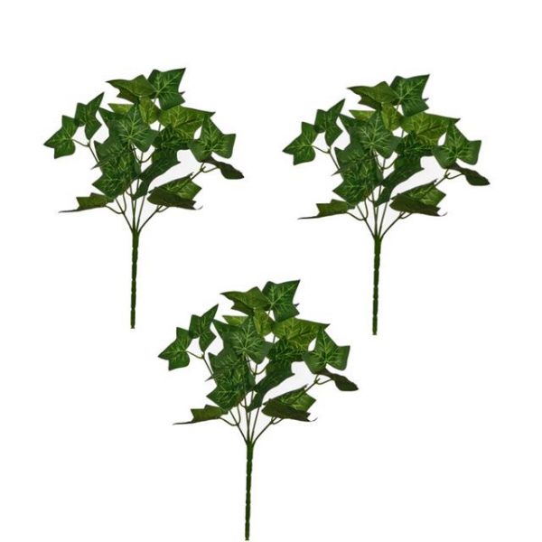 Pack of Three Artificial Green Ivy Bushes