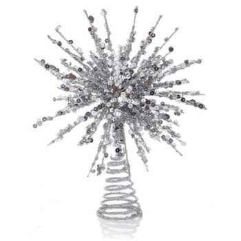 Silver Spiky Sequin Star Tree Topper