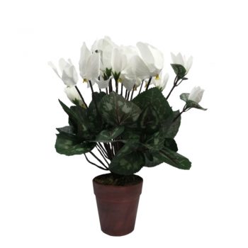 Artificial White Potted Cyclamen Plant