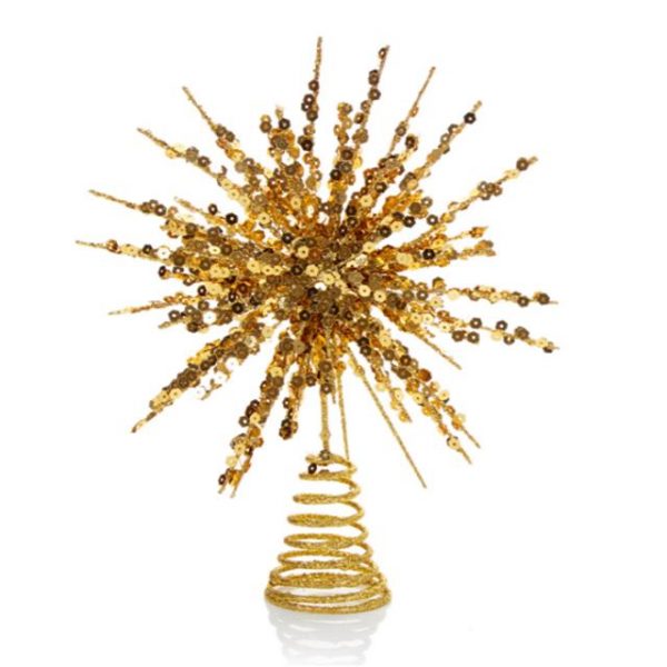 Gold Spiky Sequin Star Tree Topper