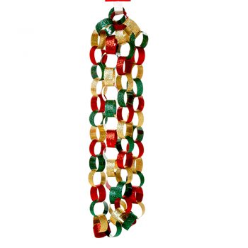 Multicoloured Glitter Paper Chain Link Garland