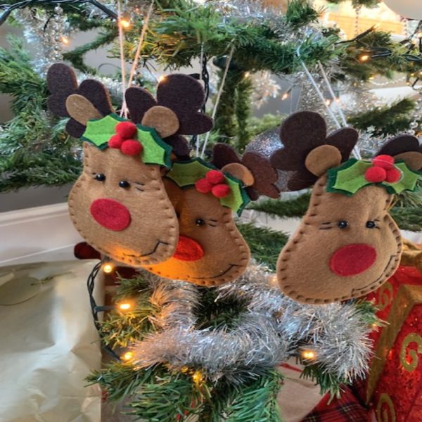 Felt Reindeer Christmas Tree Decorations