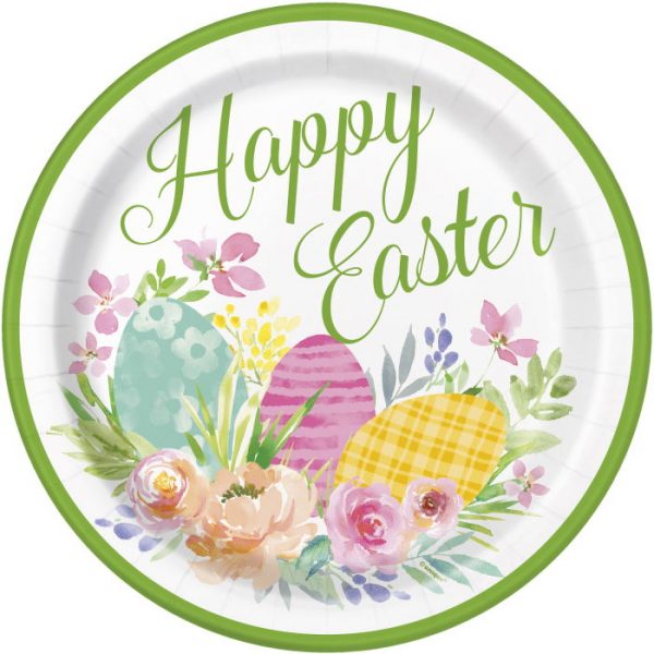 Happy Easter Watercolour Pastel Paper Plates