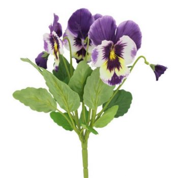 Artificial Purple Pansy Flower Bush