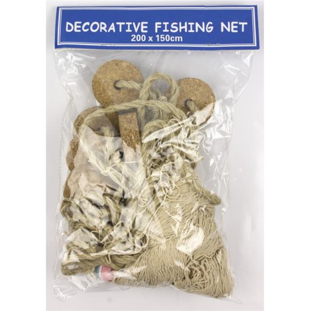Fishing net with shells and driftwood, maritime,  decorative net, marine decoration 72 × 120cm-836565