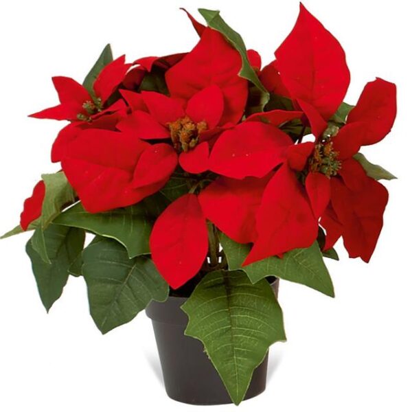 Artificial Potted Poinsettia Plant