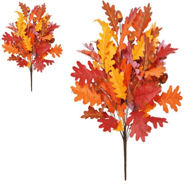 Artificial Autumn Oak Leaf and Acorn Bush